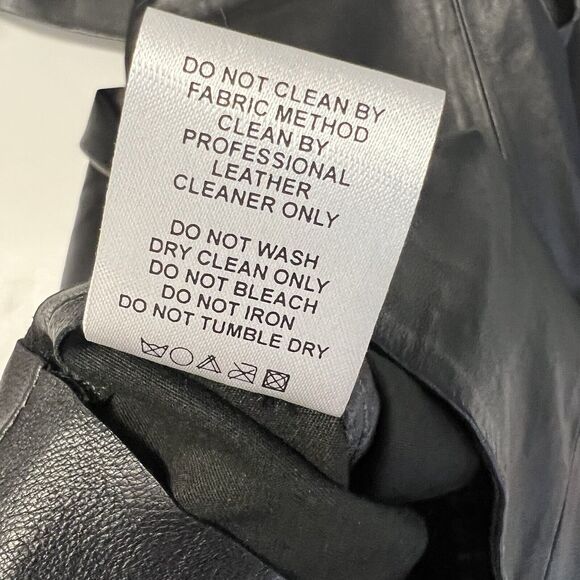 New Camila Coelho Cora Leather Straight Leg Pants with Slit Hem Black Sz M - Picture 10 of 10